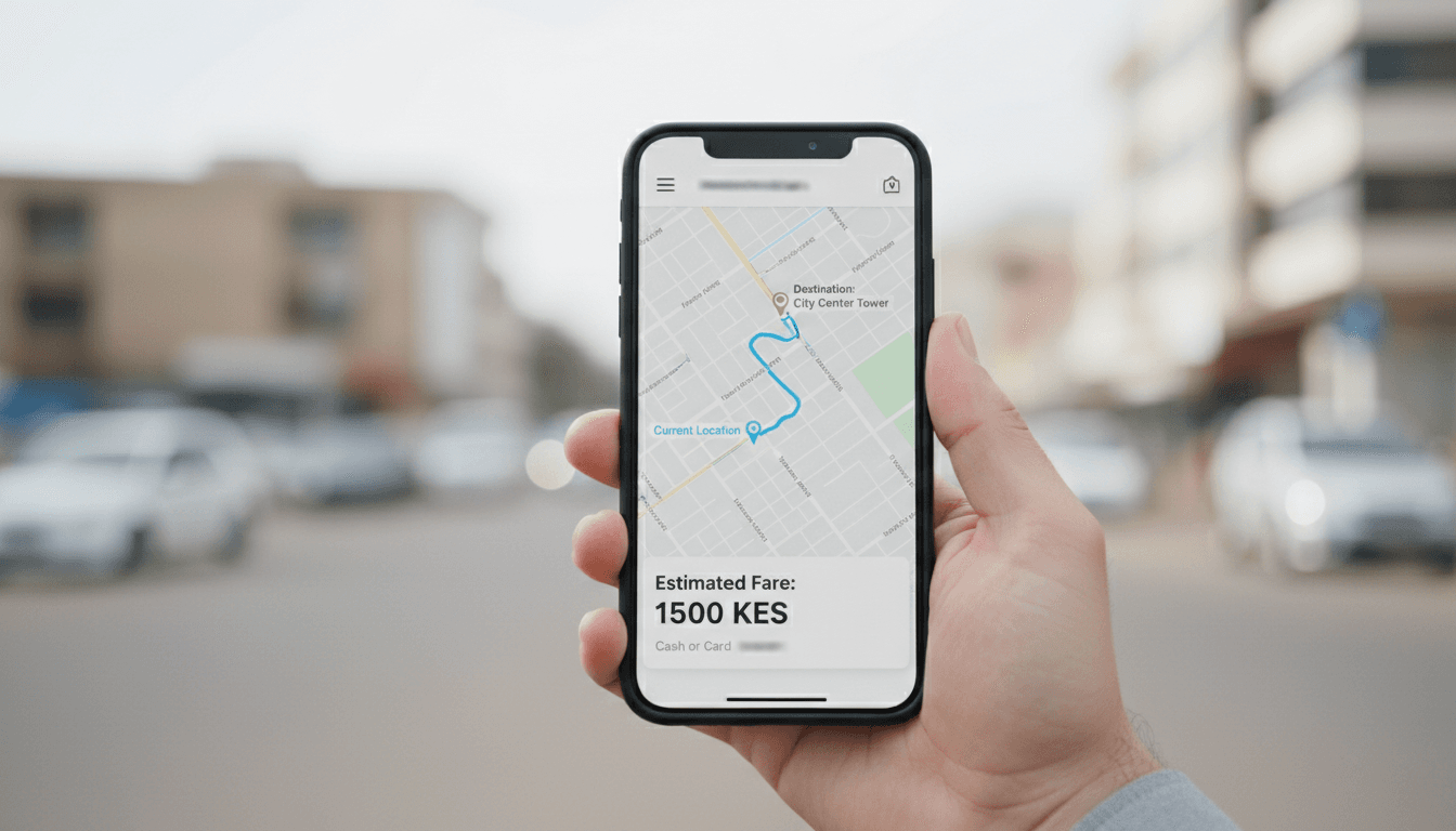 Ride fare estimate displayed on a phone screen