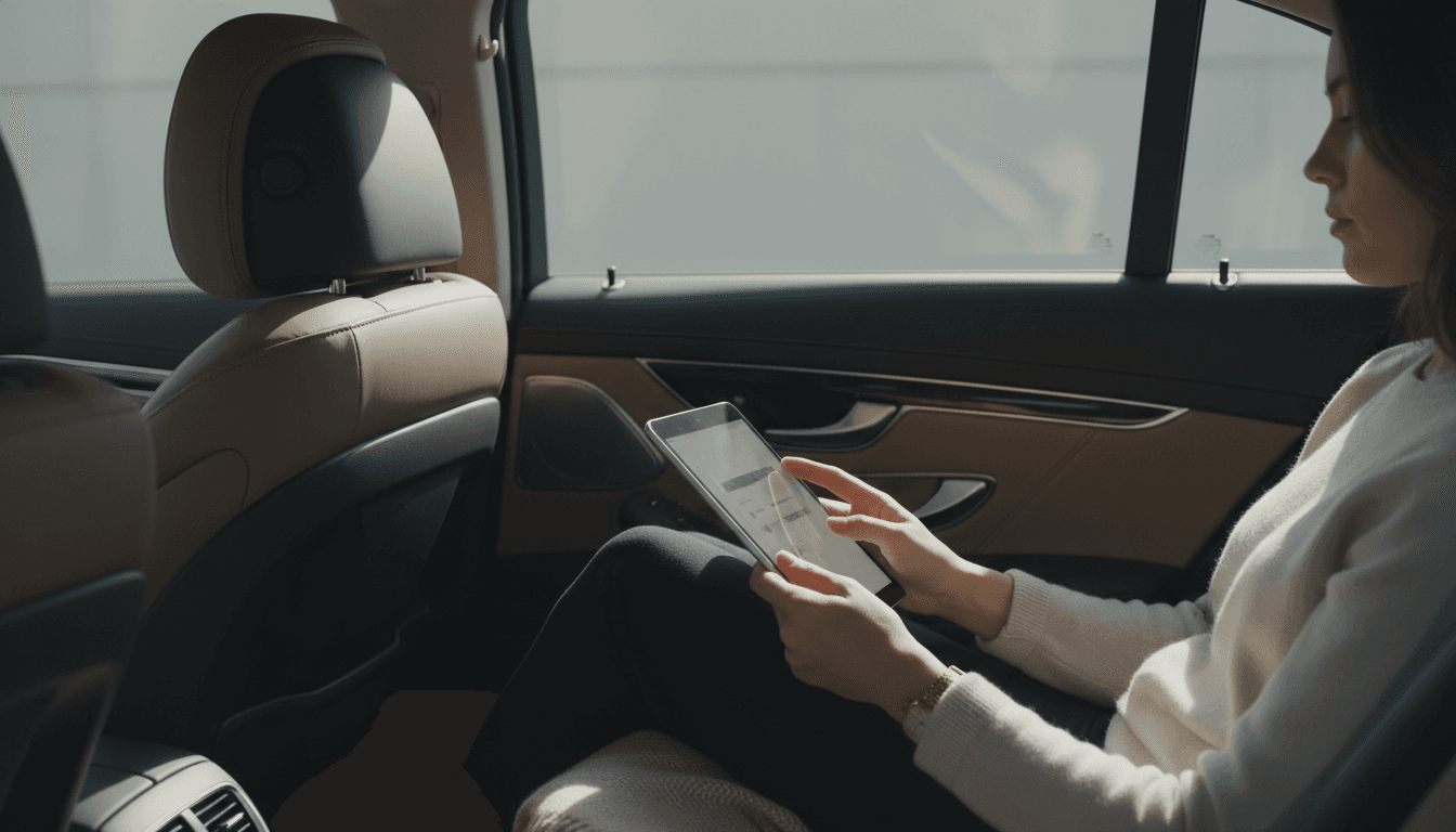 Person using a tablet with accessible interface design