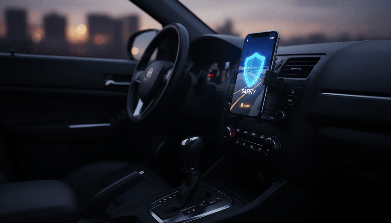 Safety shield displayed on phone screen